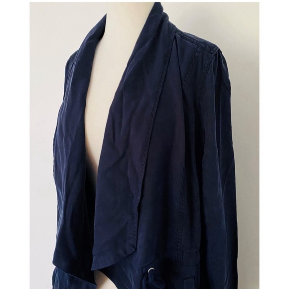 MAX Jeans Woman’s Drape Front Blue Tencel Lightweight Jacket. Medium - Picture 7 of 8